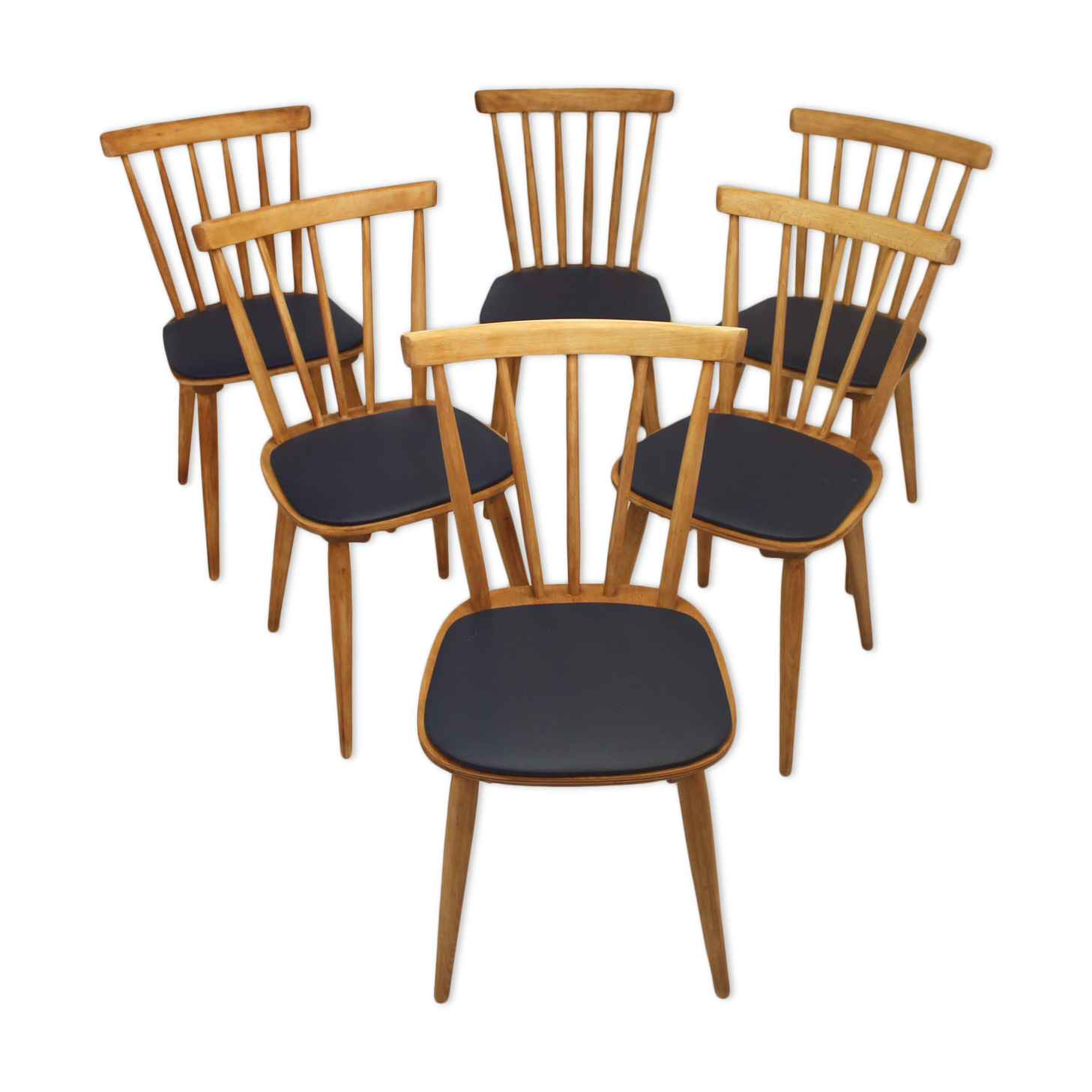 Lot de 6 chaises scandinave 1960
