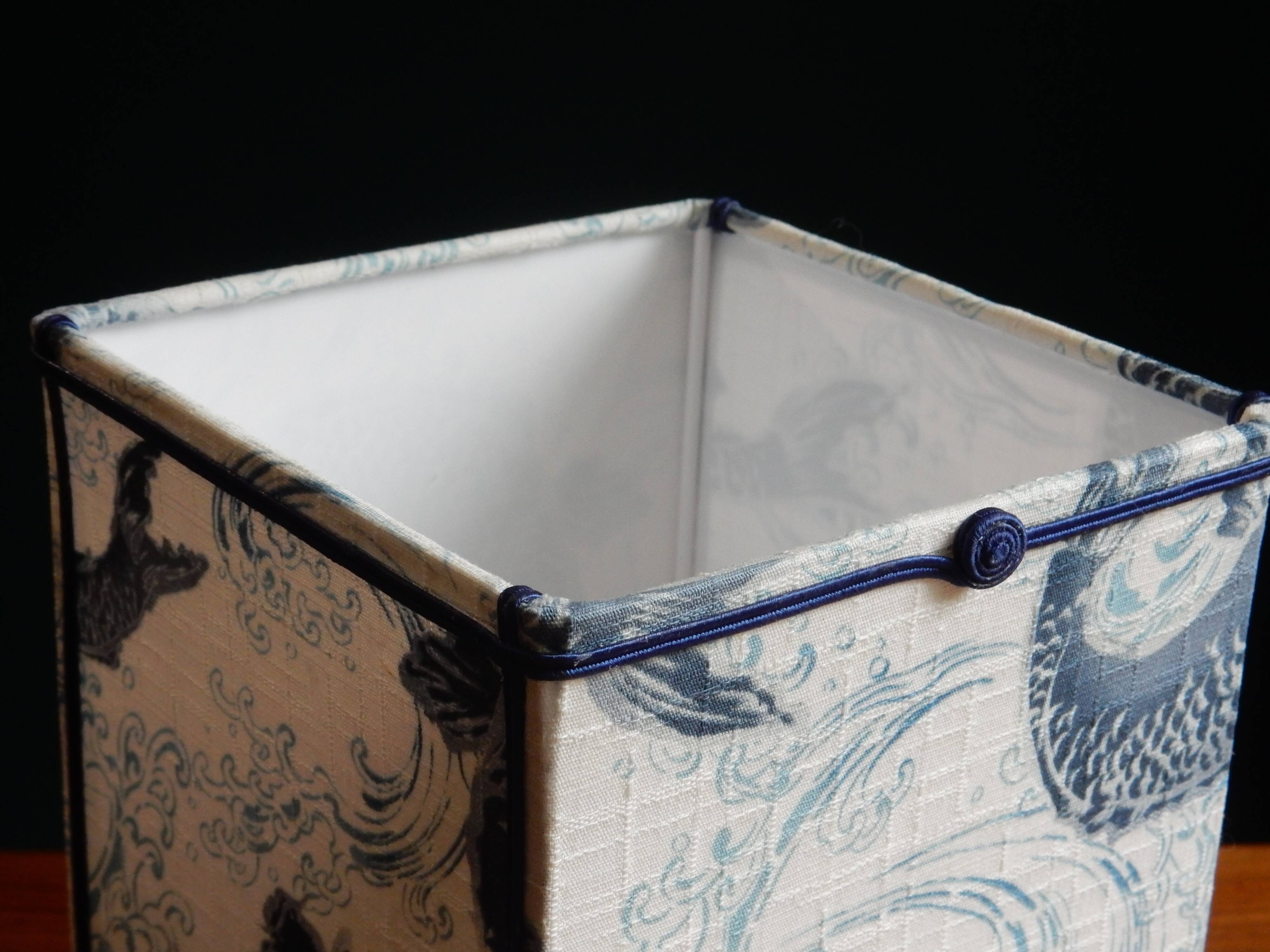 Lantern lamp in vintage Japanese fabric pattern carp koi