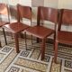 Chaises en Cuir Rouge Cidue Italie 1970