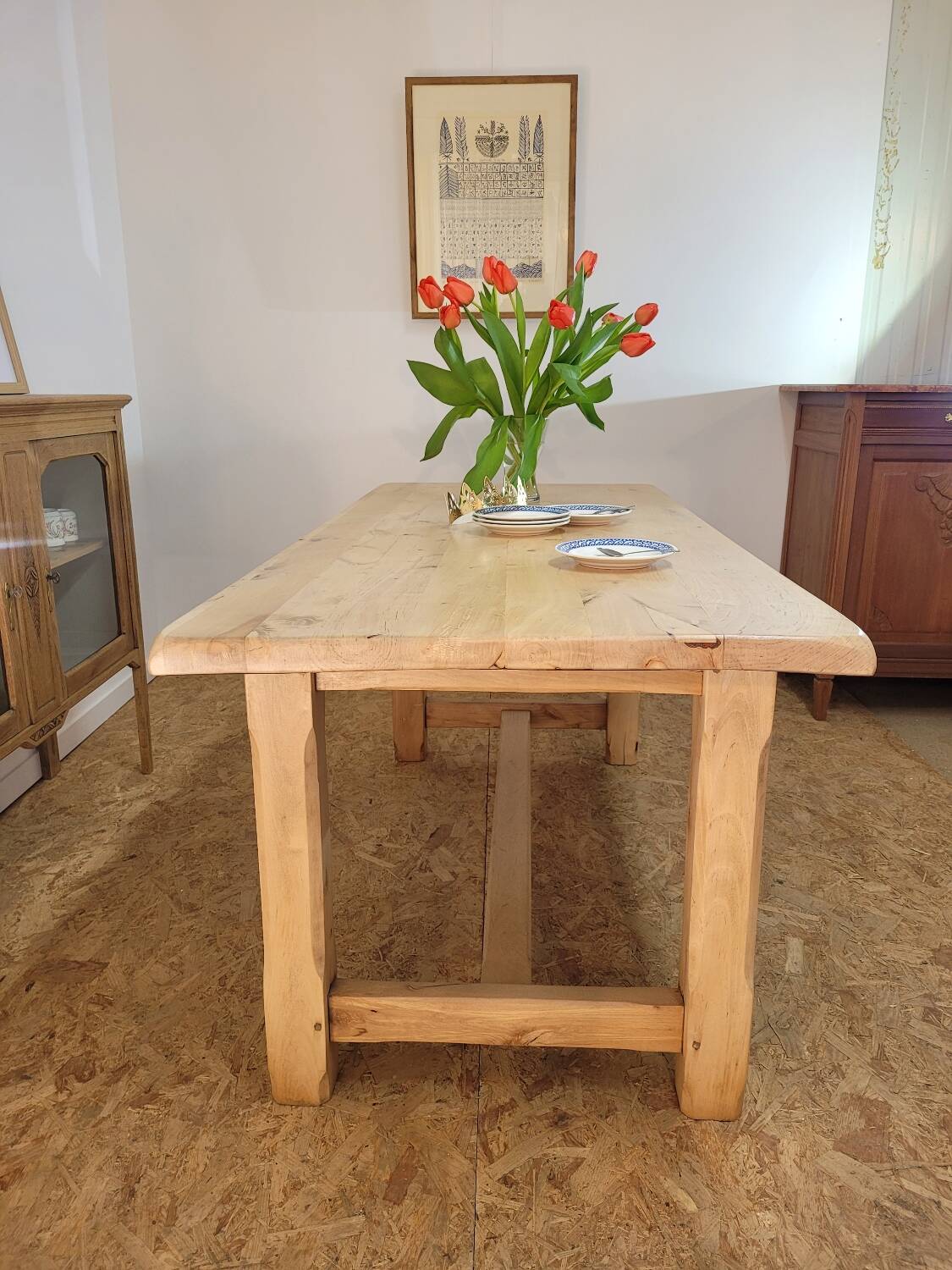 Solid wood farm table