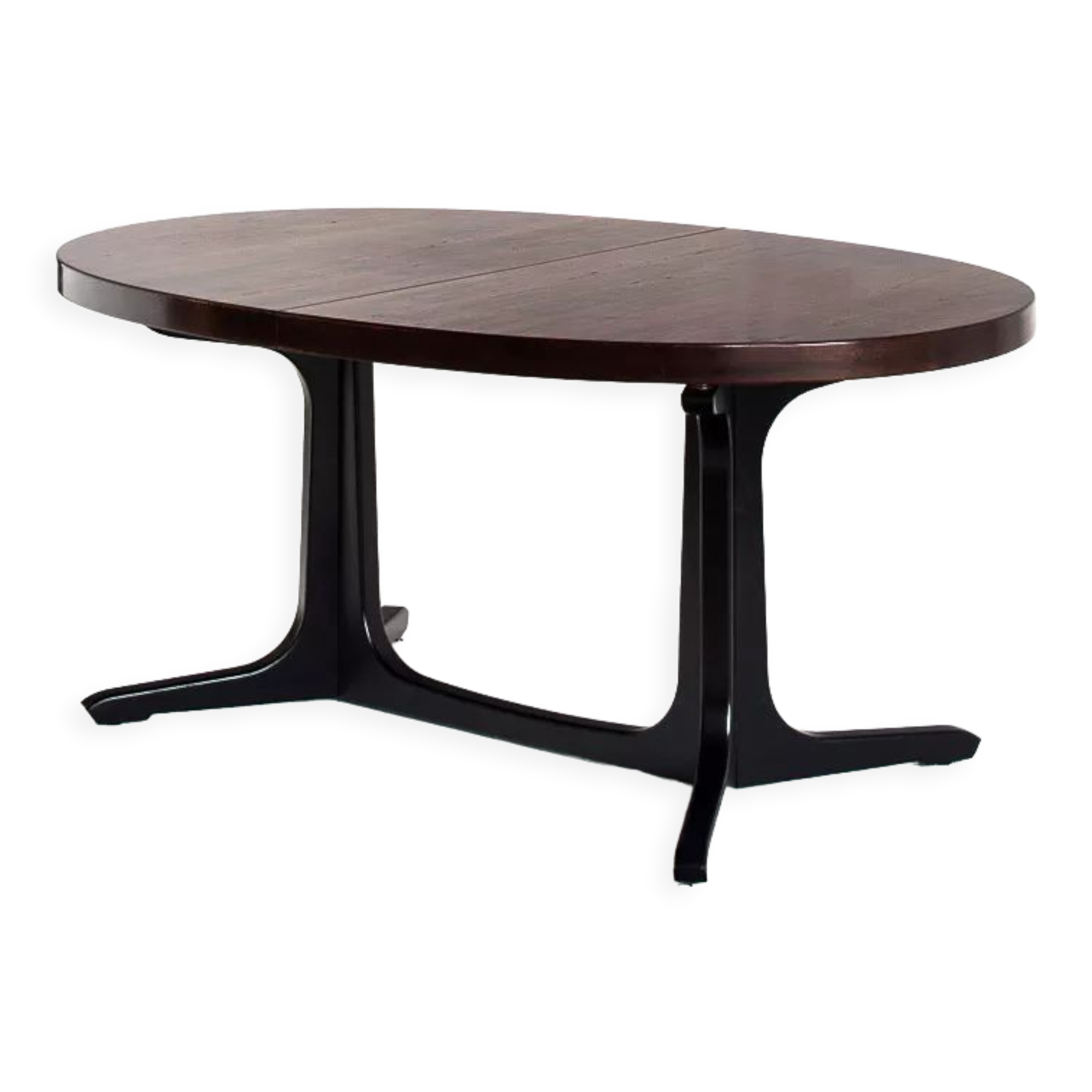 Table à manger avec une rallonge en chêne et bois d'orme, france, années 1970