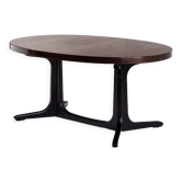 Table à manger avec une rallonge en chêne et bois d'orme, france, années 1970