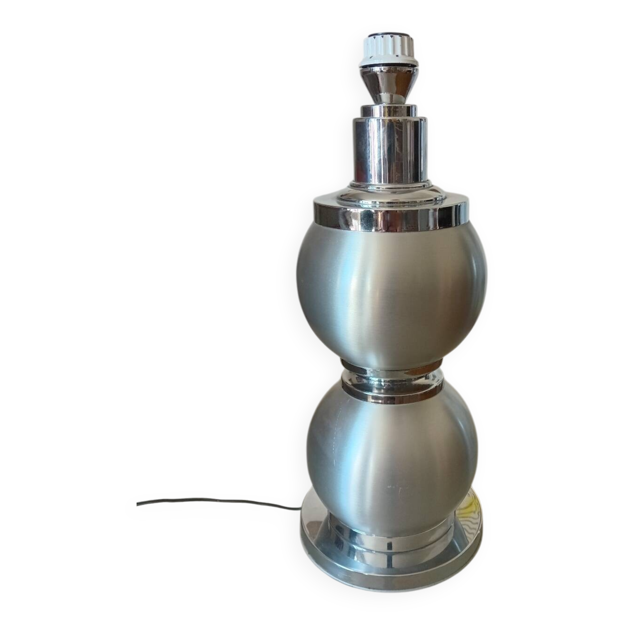 Lampe vintage Space Age Maison Delmas en aluminium brossé, 1970