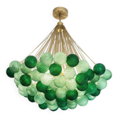 Handcrafted Balloton Murano Glass Sphere Lighting Fixture in Green Color