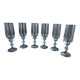 Bohemian crystal champagne flutes, foot with faceted ball