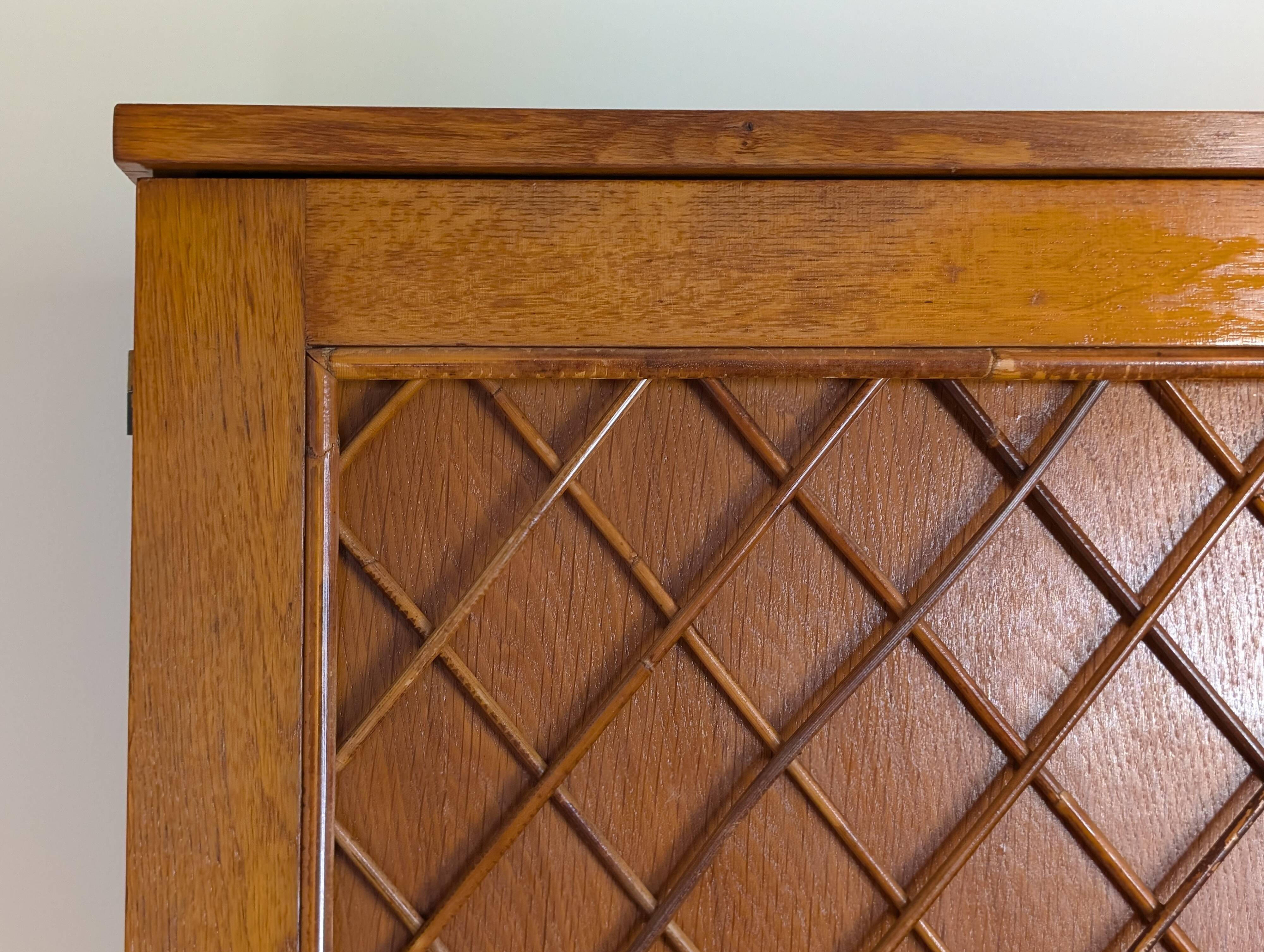 Wood and rattan wardrobe 60'