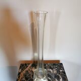 Art deco soliflore vase in transparent glass