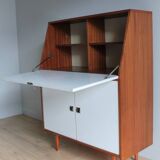 Teak and white formica secretary