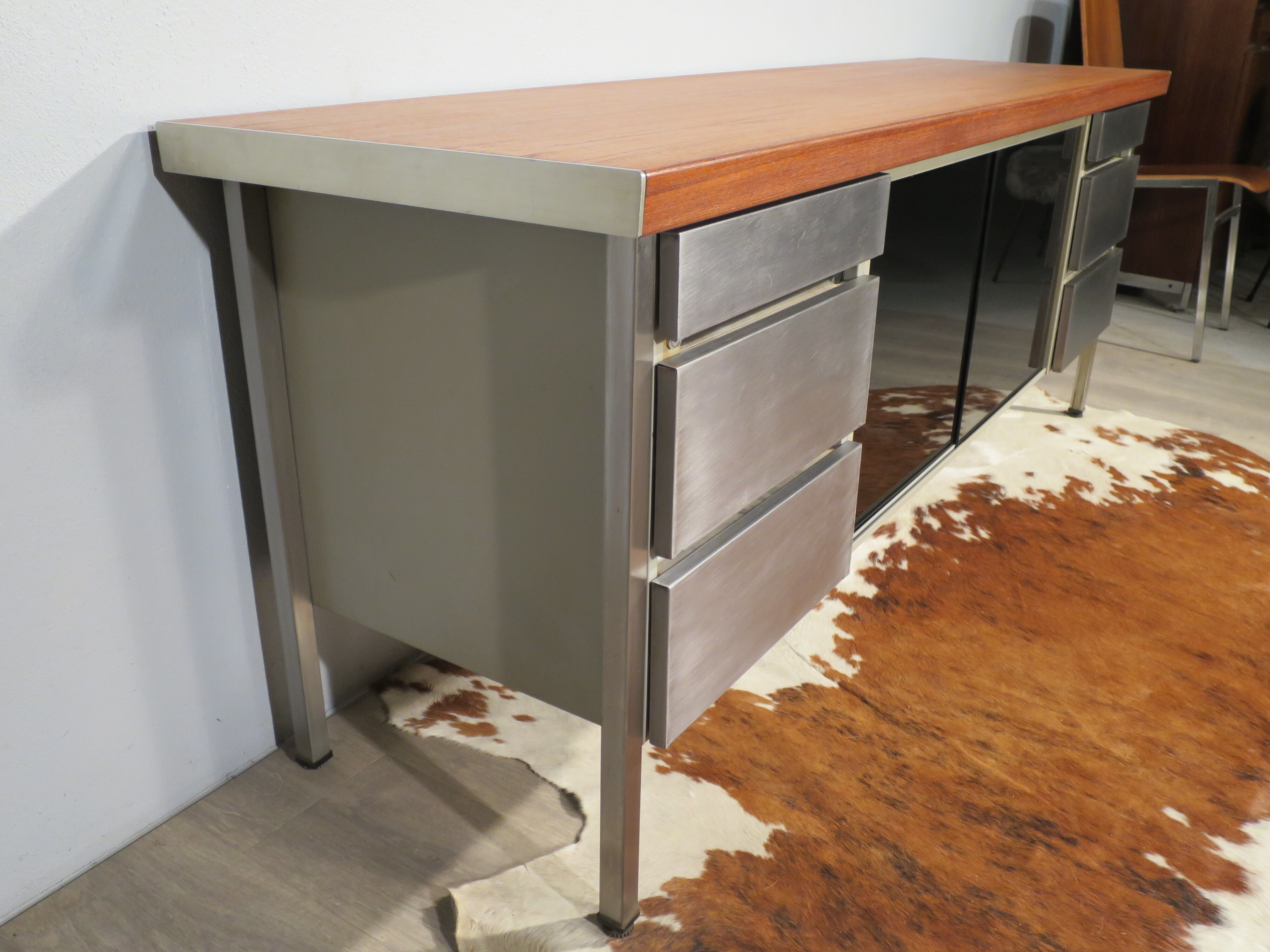 Vinco teak and metal sideboard