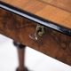 Antique sewing/side table with built-in storage - hand polished mahogany - turned legs - year 1890s