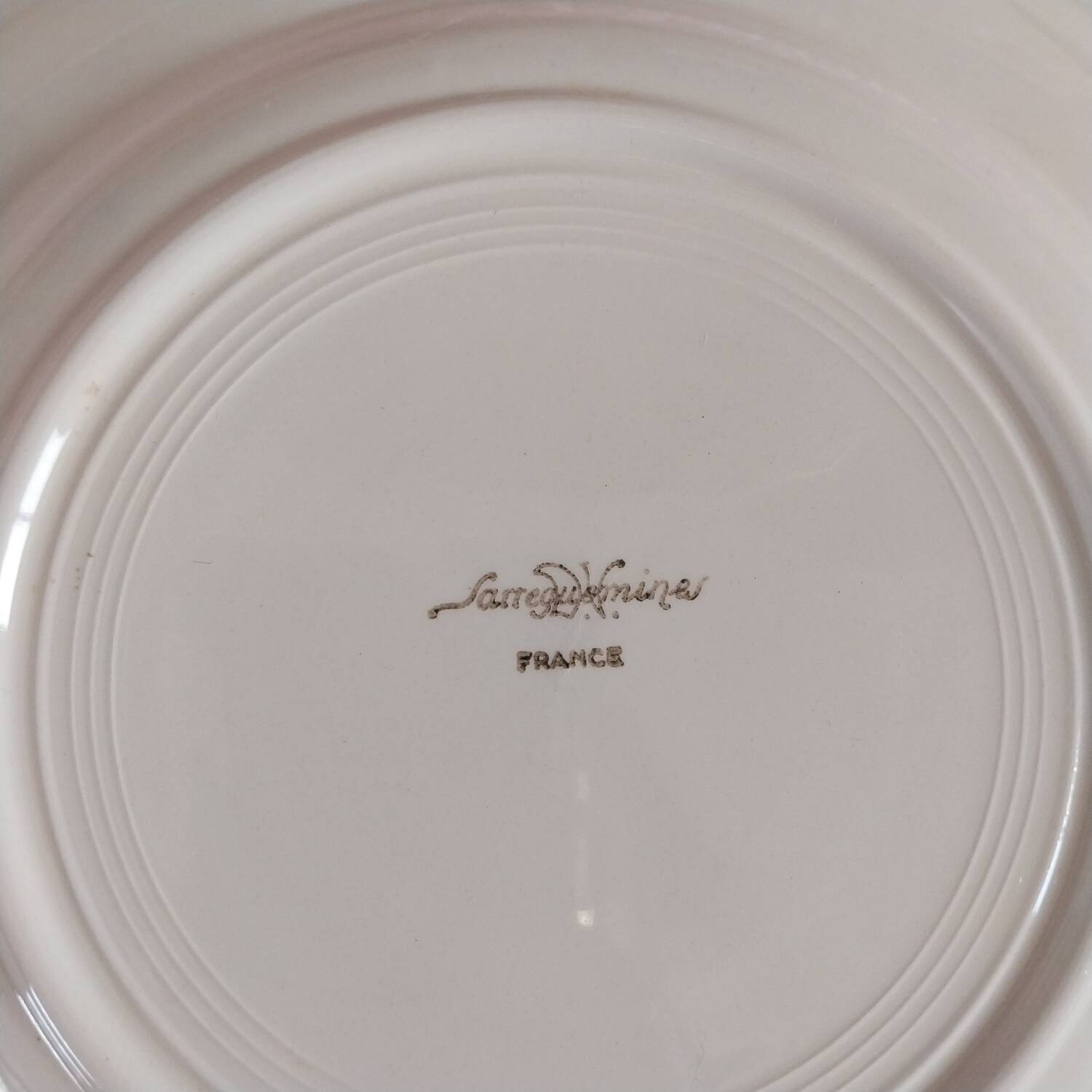 Old hollow ivory plates from Sarreguemines