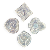 4 cendriers en cristal Daum jeux de cartes