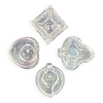 4 cendriers en cristal Daum jeux de cartes