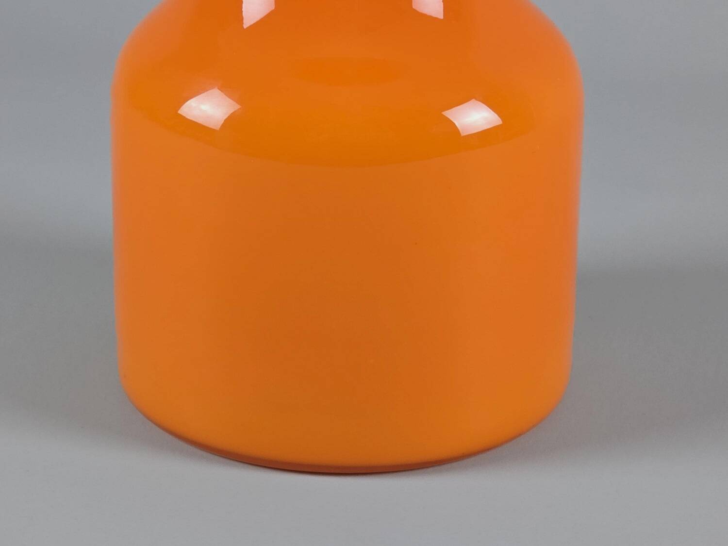 1970s Italian Space-Age Orange Glass Mushroom Vase