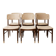 Set of 6 vintage 1950s chairs in wood and faux leather.