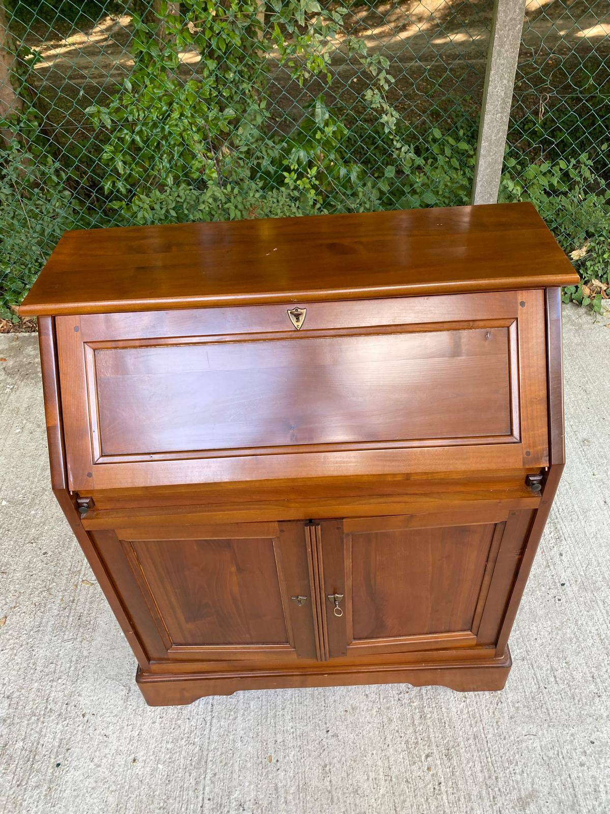 Louis Philippe donkey back secretary in solid wood, 20th century