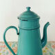Vintage green enameled coffee pot