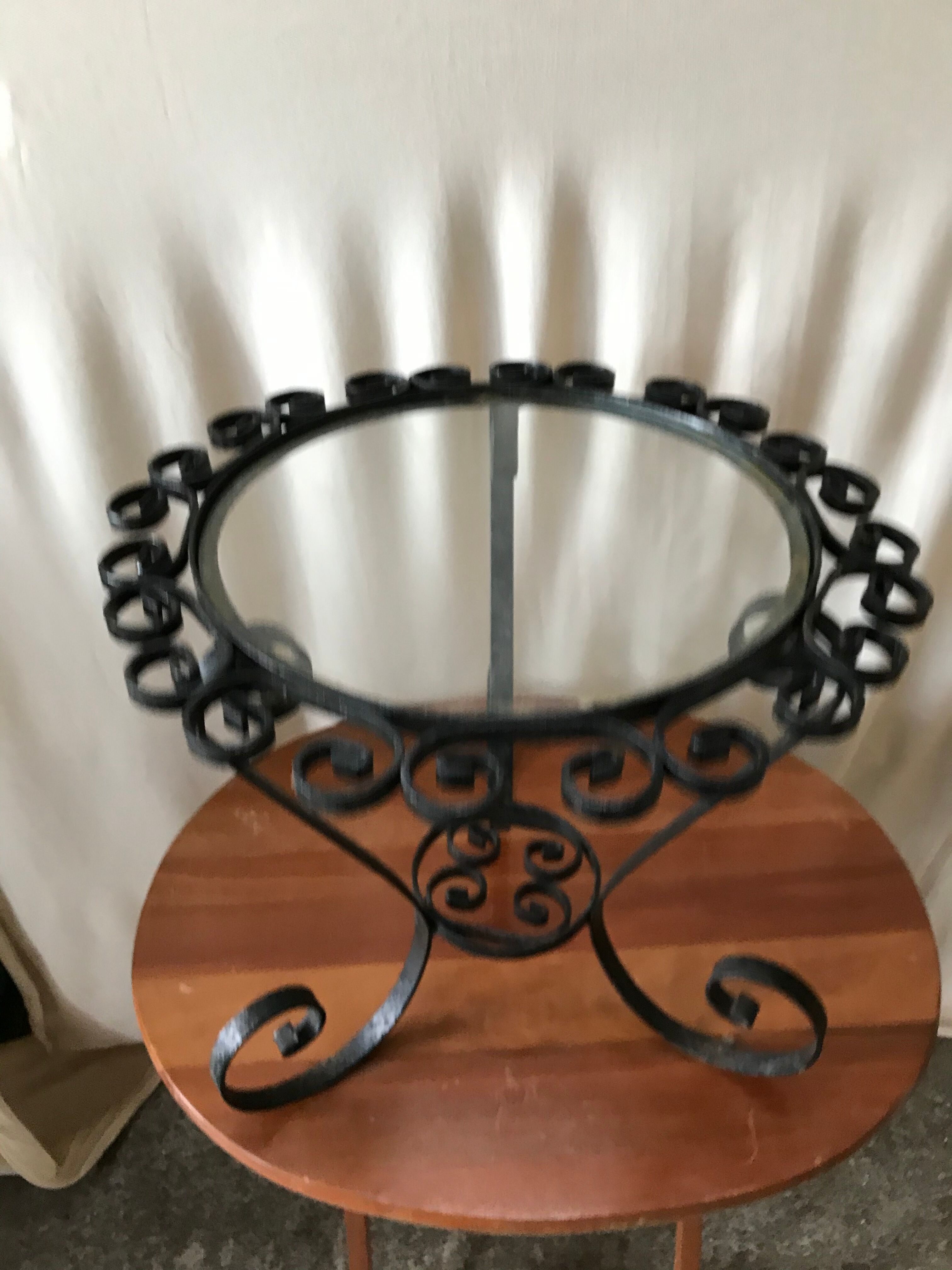 Old black metal table