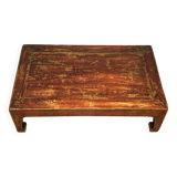 Chinese scholar's table forming a low table or bed end in stained elm