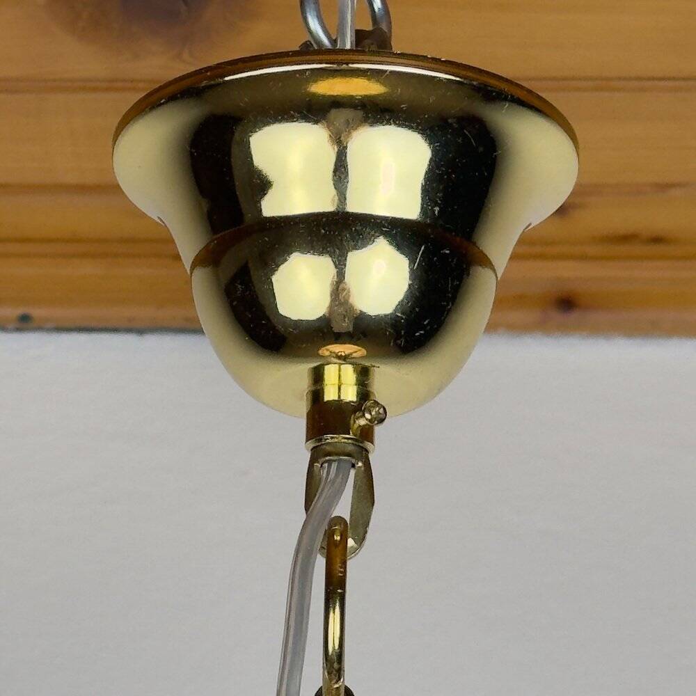Art Deco pendant lamp in yellow glass, 1930s