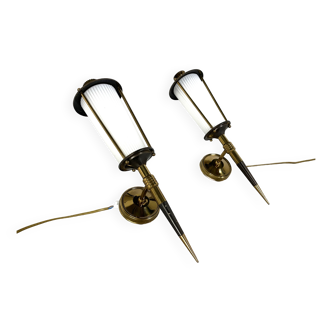 Vintage pair of wall sconces by Maison Arlus, 1950s