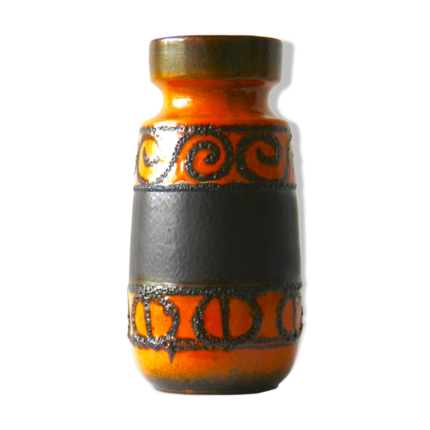 Vintage ceramic vase fat lava, West Germany, h. 22 cm.