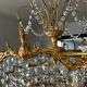 Waterfall chandelier in gilded bronze and crystal tassels