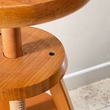 Vintage Solid Beech Screw Stool