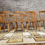 Set of 8 Baumann model bistro chairs with bars 1970