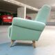 Fauteuil club année 50 60 déjà restauré vert d'eau