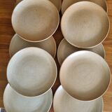 Set of 10 CNP Village Stoneware Dessert Plates