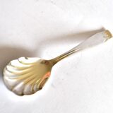 Vintage silver-plated sugar spoon Gulden Alsace shell design 15cm