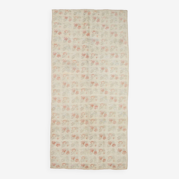 5x10 tan beige floral oushak rug, 153x315cm