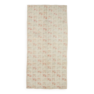 5x10 tan beige floral oushak rug, 153x315cm