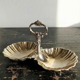 Vintage 50-70 light gold metal double shell server