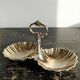 Vintage 50-70 light gold metal double shell server