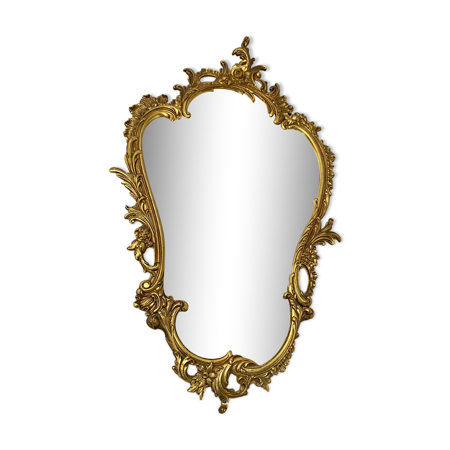 Miroir baroque rocaille en bronze doré