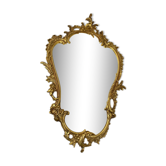 Baroque mirror rockery in gilded bronze