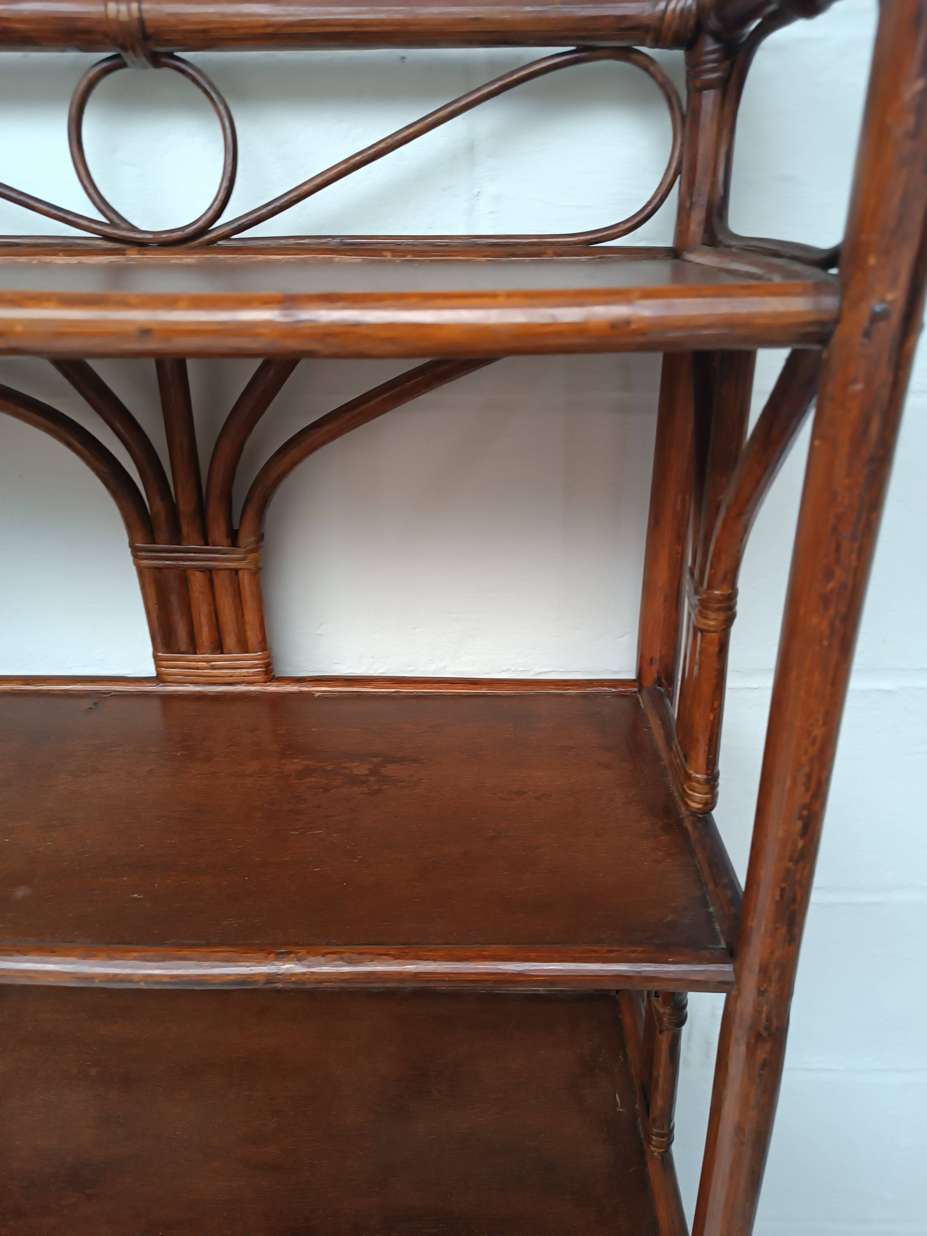 Vintage bamboo and rattan buffet library