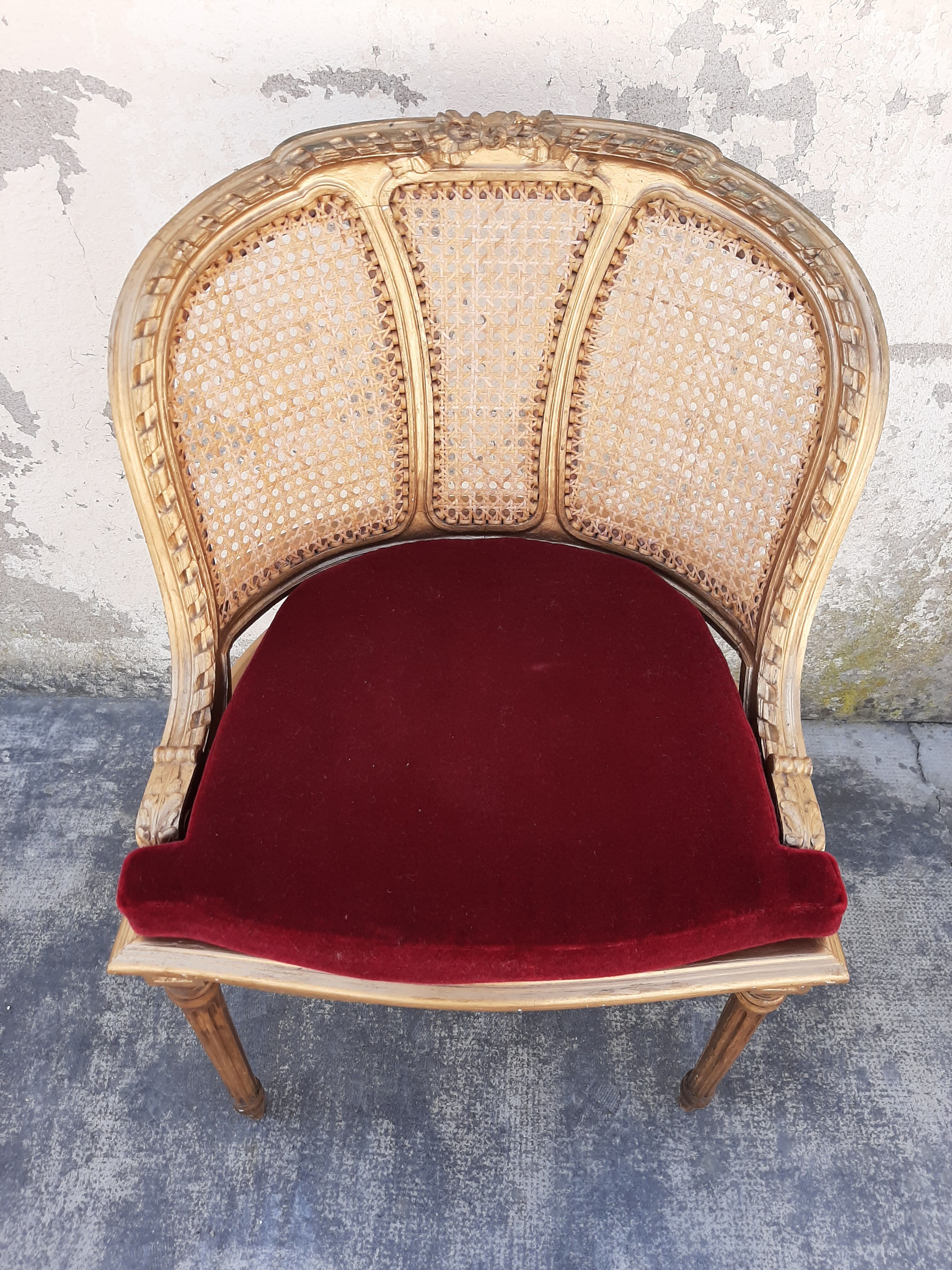 Gilted Louis XVI style office chair
