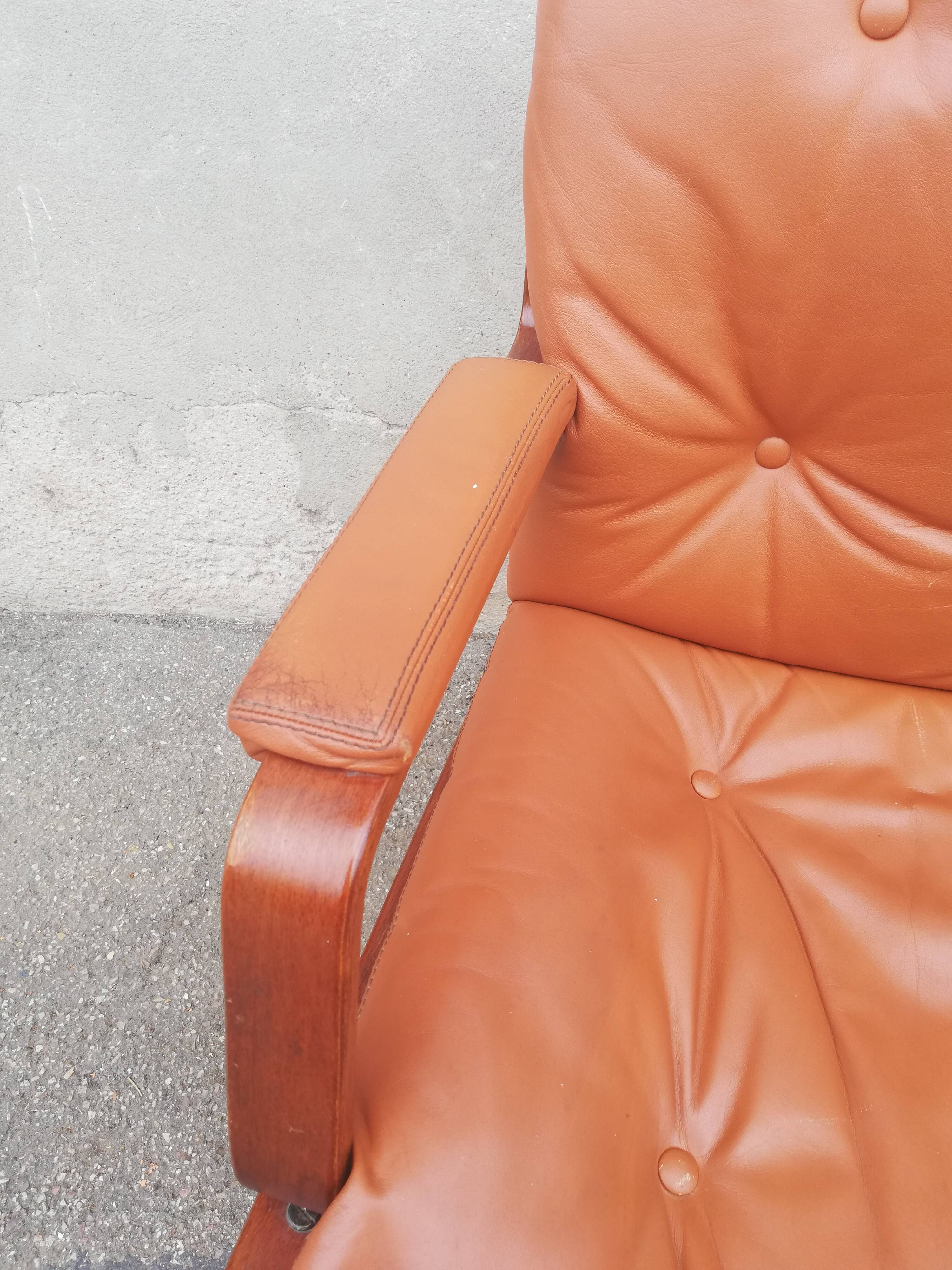 Vintage leather office armchair