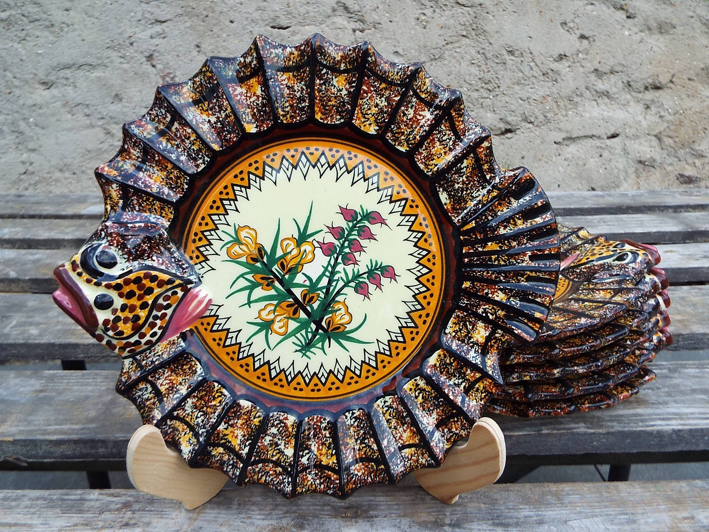 Set of 6 plates Quimper Henriot