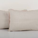 Pink suzani pillow cases fashioned from a vintage suzani, set of two muted brown suzani pillow, lumb