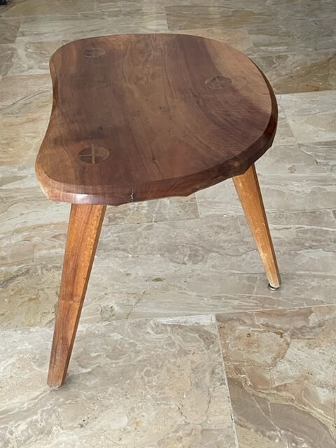 Vintage wooden tripod stool 1950