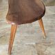 Tabouret tripode vintage en bois  1950