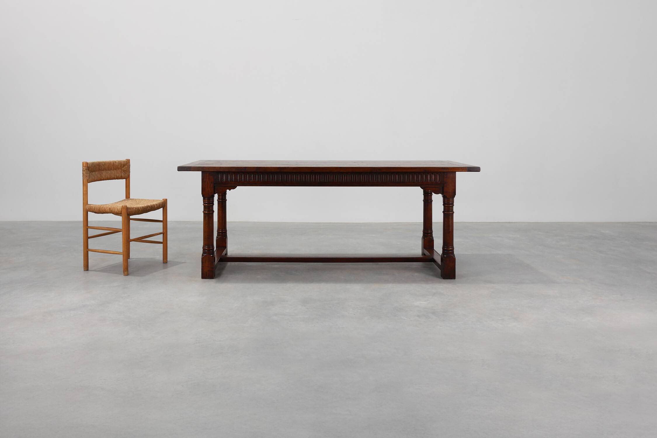 19th-Century French Provincial Oak Dining Table