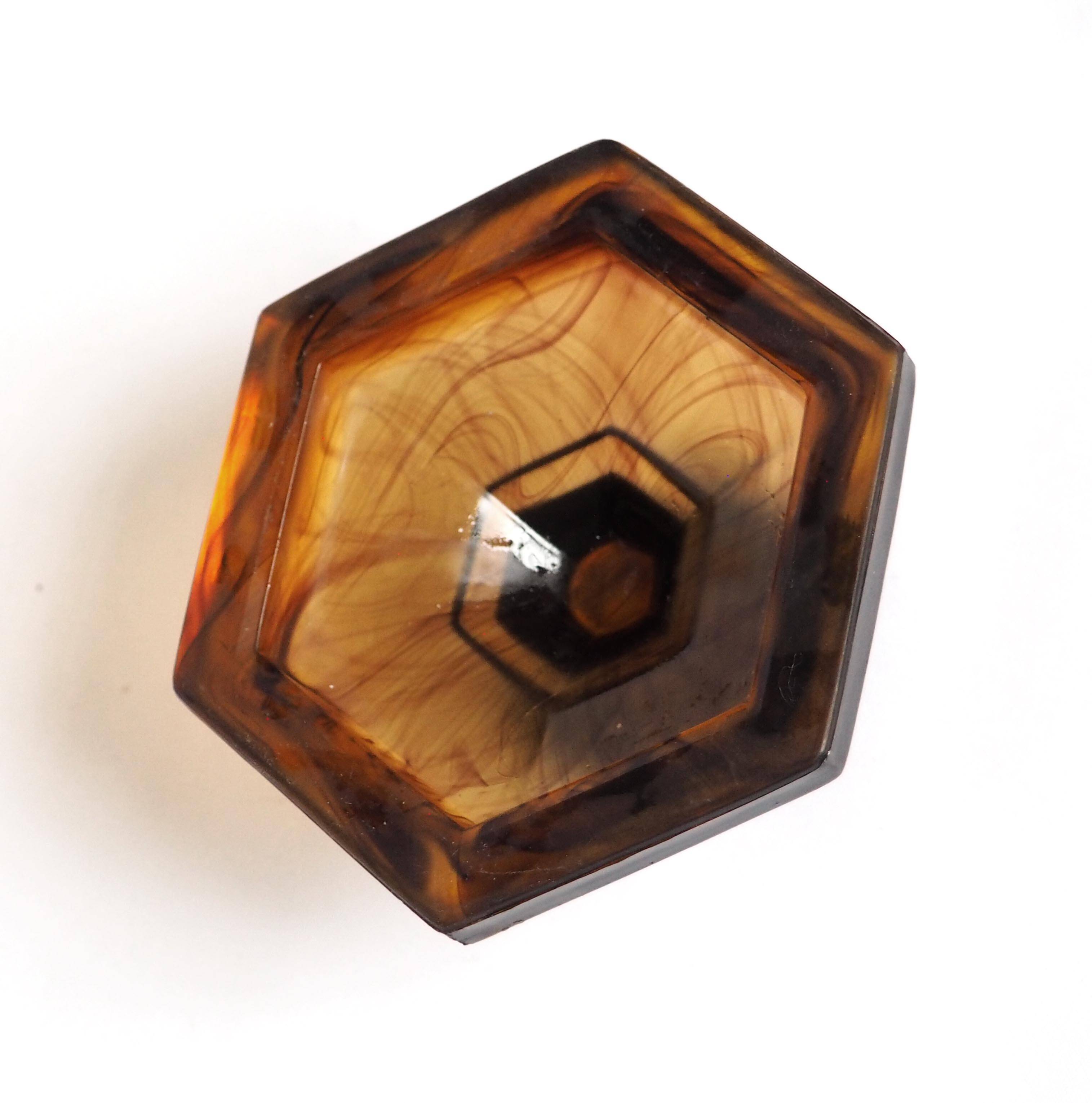 Davidson amber glass candle holder