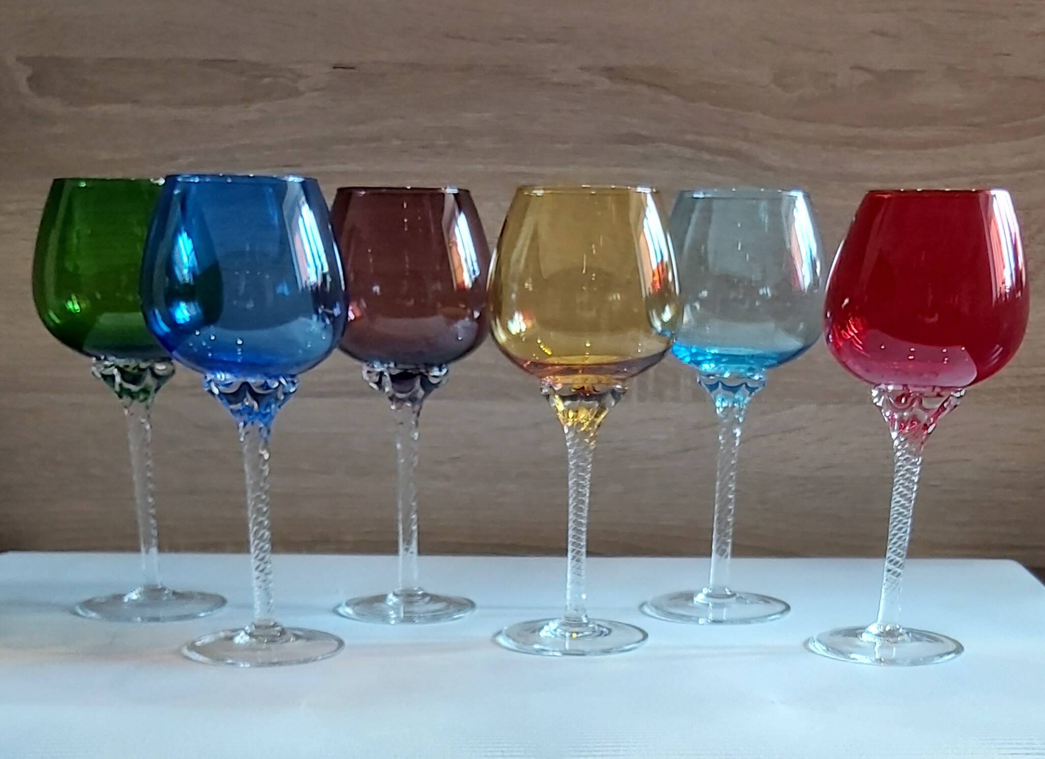 Set of six glasses, Italy, 1970s.