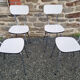 Set in white formica, table and 4 chairs, vintage, 70s