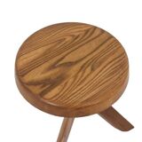 Pierre Chapo. Tabouret modèle S31 en orme naturel. Années 1980